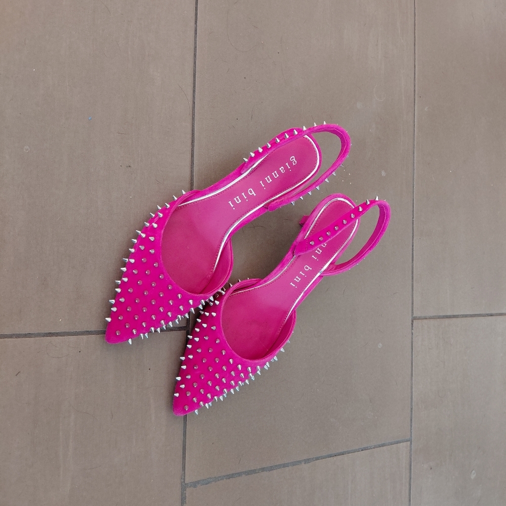 Gianni Bini Hot Pink US 7.5 Kitten Heels Studded Womens Shoes